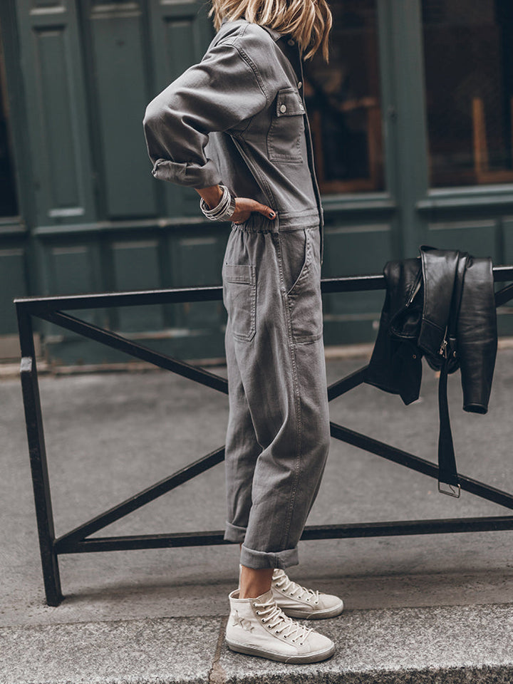 Sansa | Comfortable Button Down Jumpsuit
