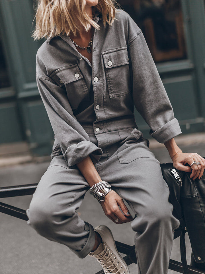 Sansa | Comfortable Button Down Jumpsuit