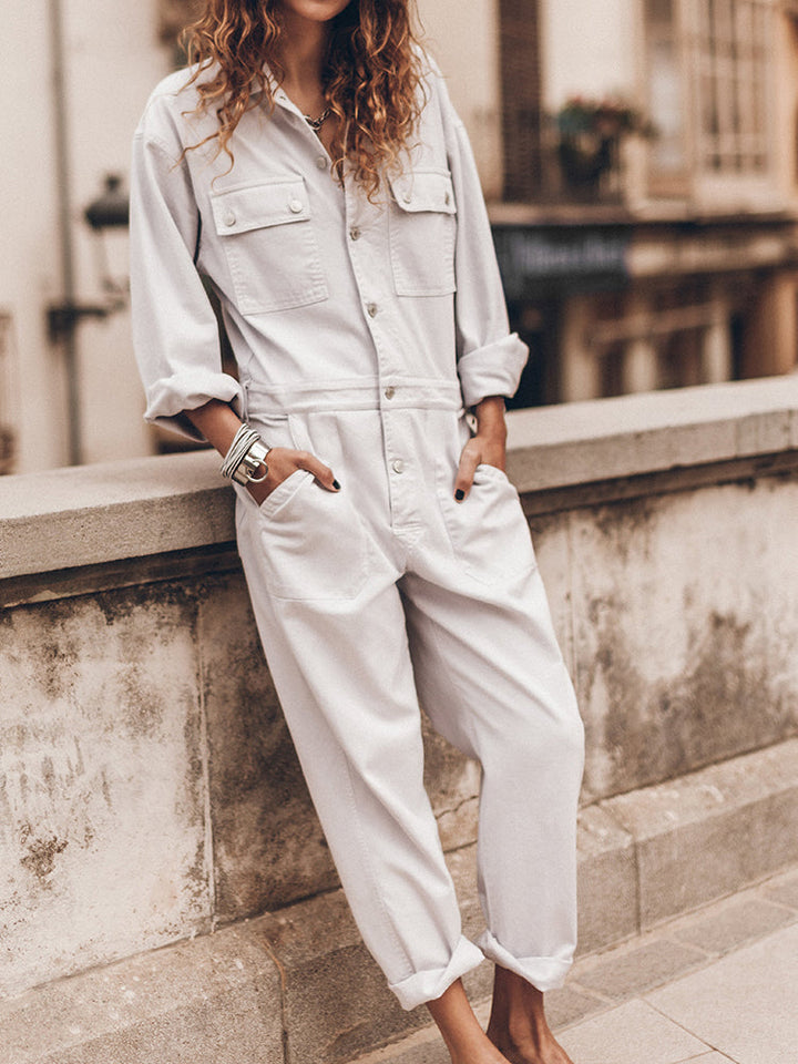 Sansa | Comfortable Button Down Jumpsuit
