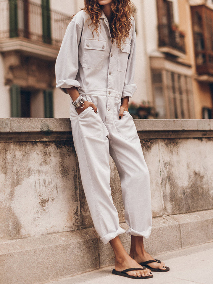 Sansa | Comfortable Button Down Jumpsuit