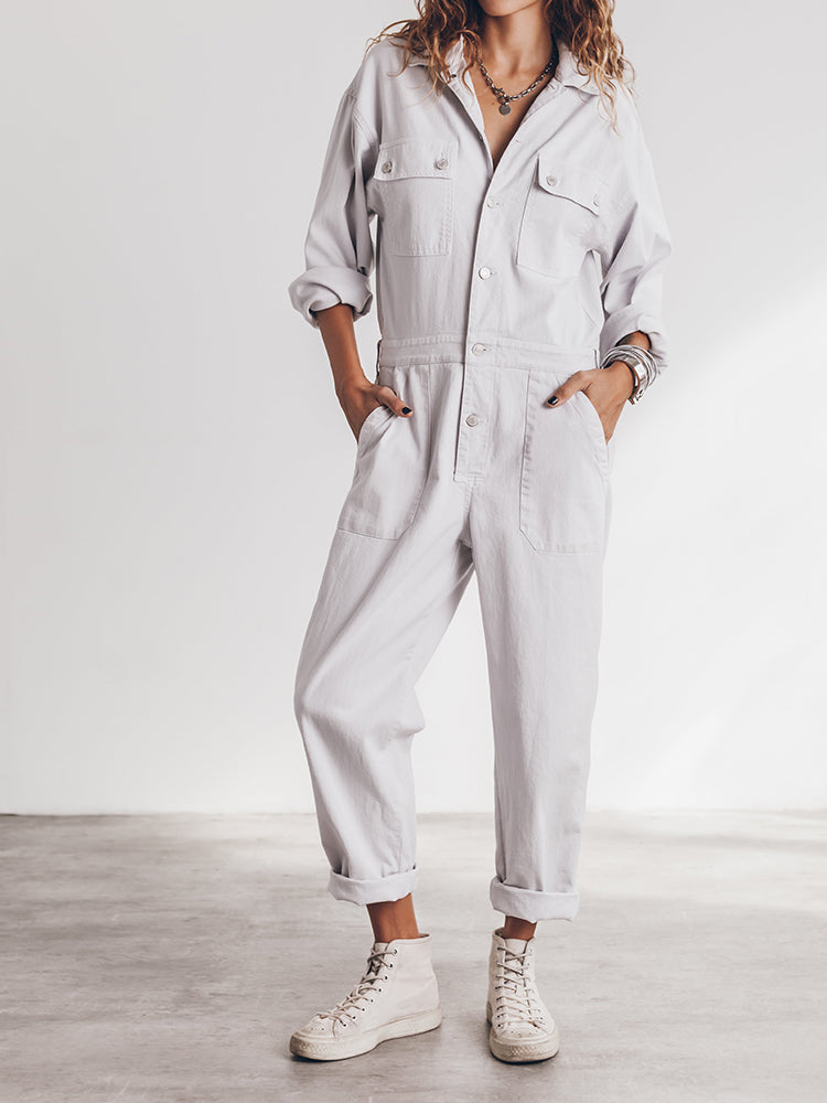 Sansa | Comfortable Button Down Jumpsuit