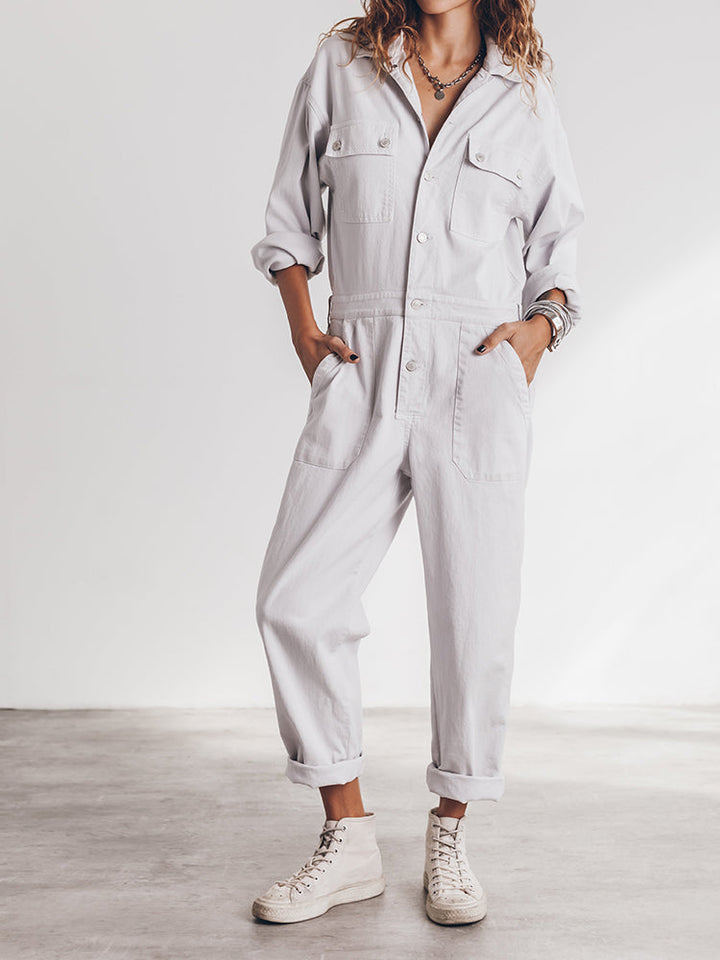 Sansa | Comfortable Button Down Jumpsuit