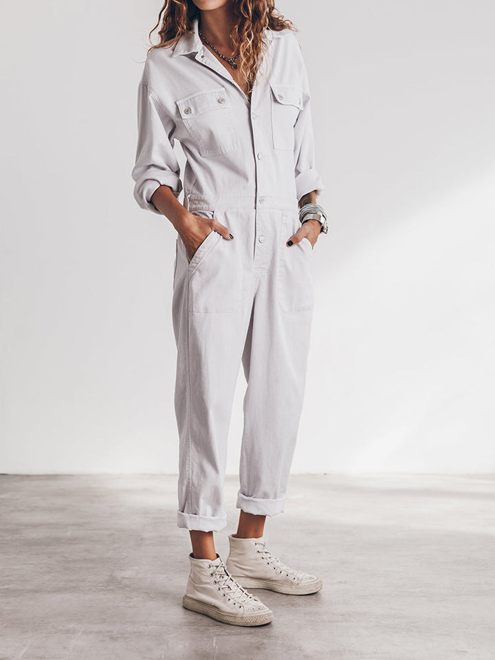 Sansa | Comfortable Button Down Jumpsuit
