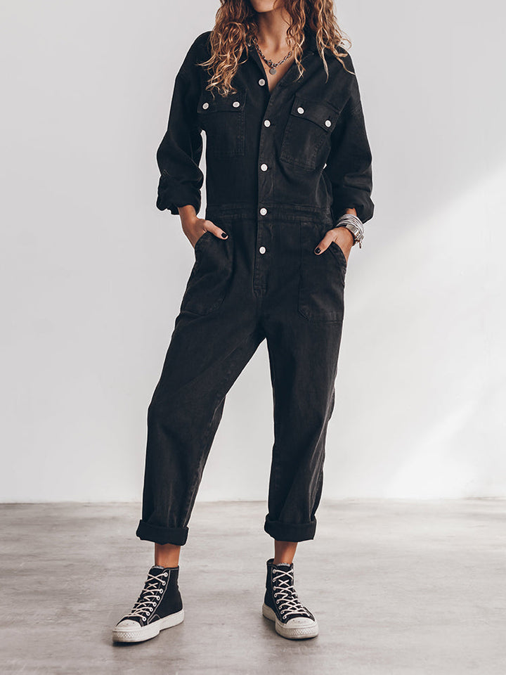 Sansa | Comfortable Button Down Jumpsuit