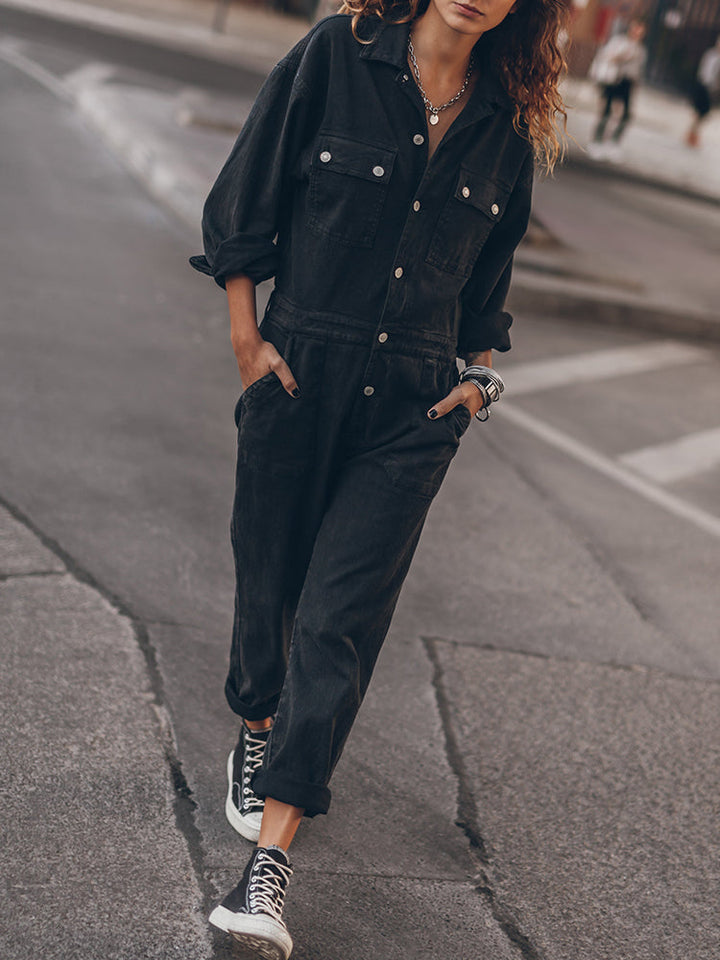 Sansa | Comfortable Button Down Jumpsuit