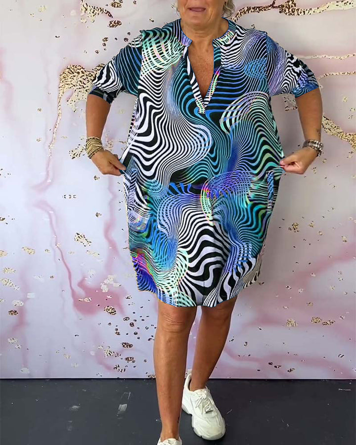 Tande | Colorful V-Neck Dress