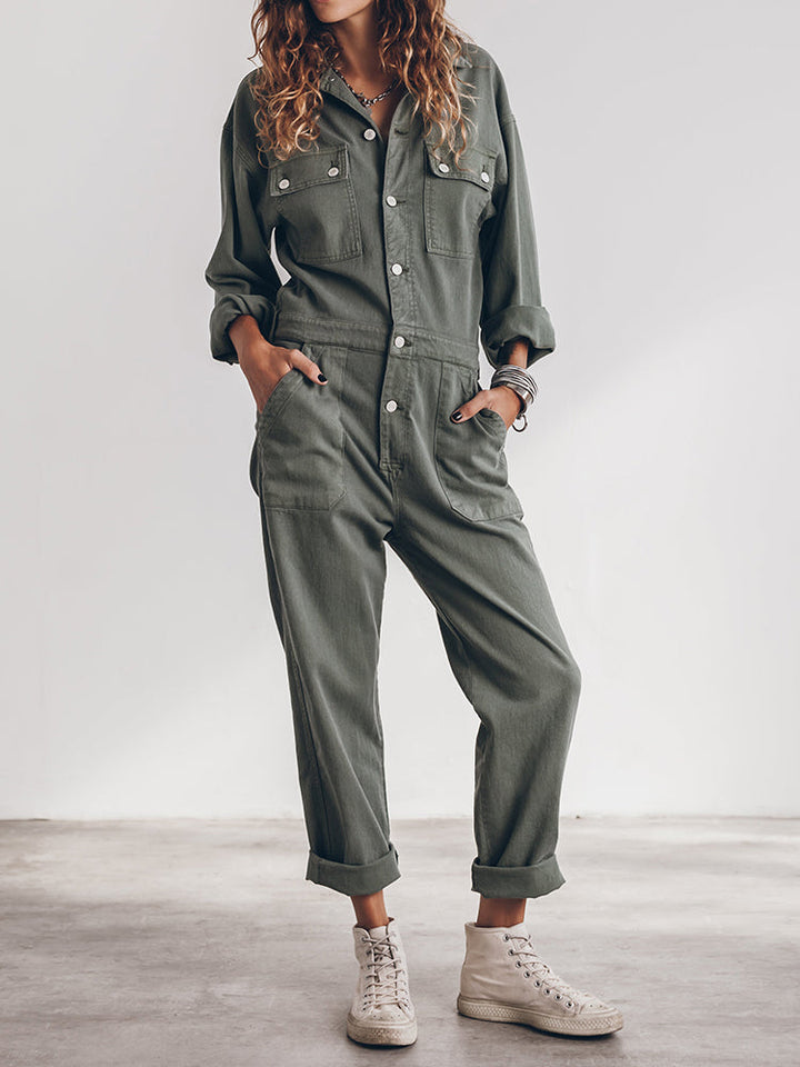 Sansa | Comfortable Button Down Jumpsuit