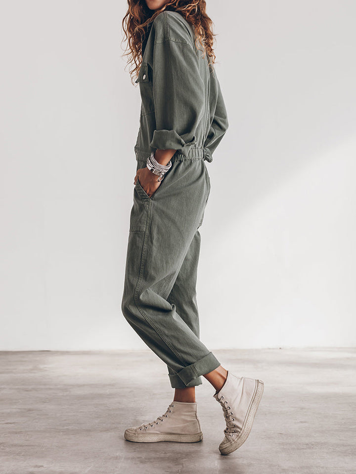 Sansa | Comfortable Button Down Jumpsuit