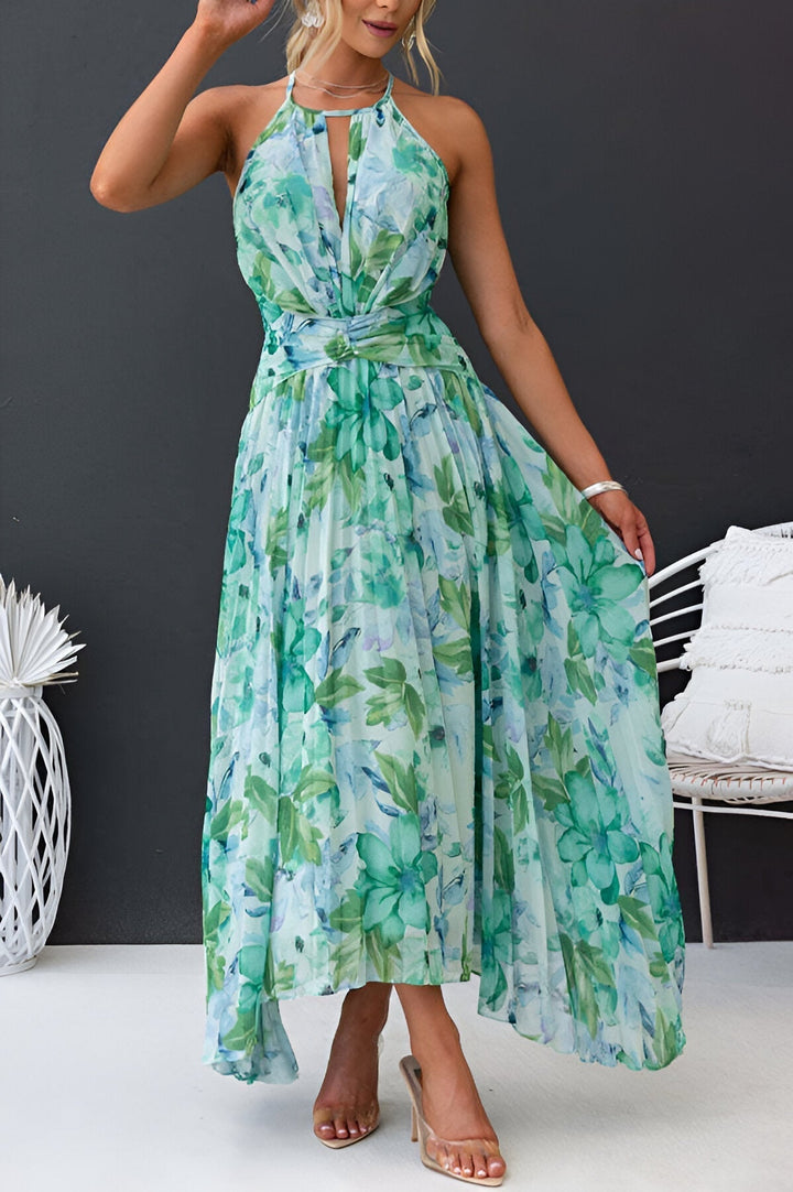 Amerie | Elegant Floral Print Midi Dress