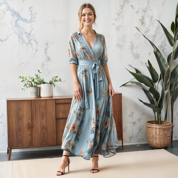 Kaia | Flowing V-Neck Midi Dress