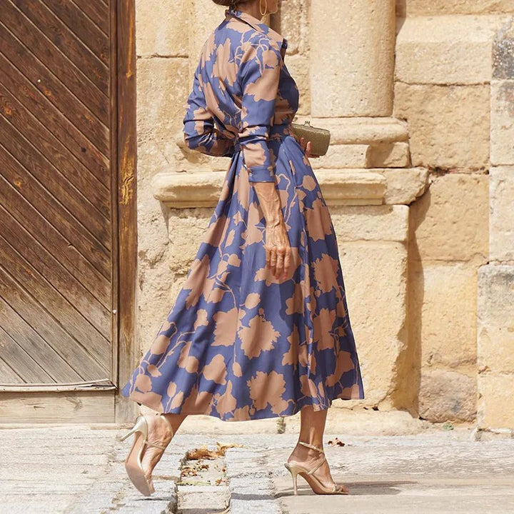 Raffinese | Elegant Floral Shirt Dress