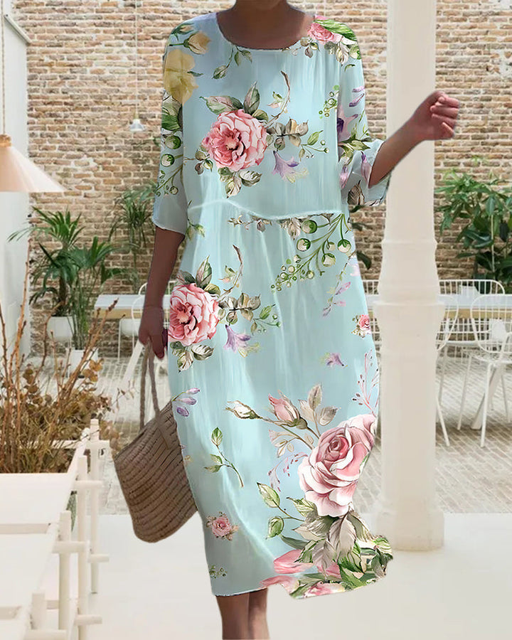Cristela | Romantic Floral Midi Dress