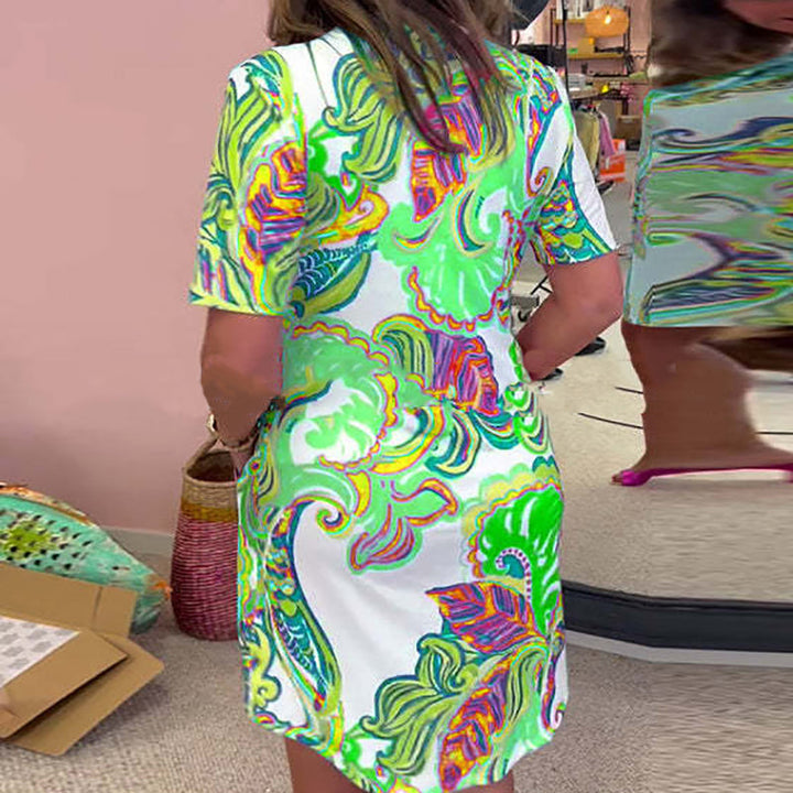 Kirstie | Colorful V-Neck Everyday Dress with Pockets